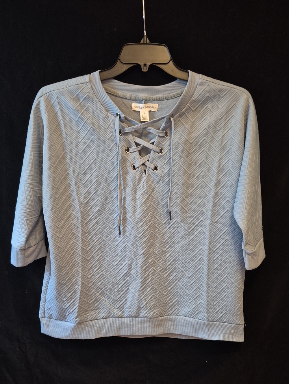NewYork Laundry Chevron Lace-up Top - Size Small